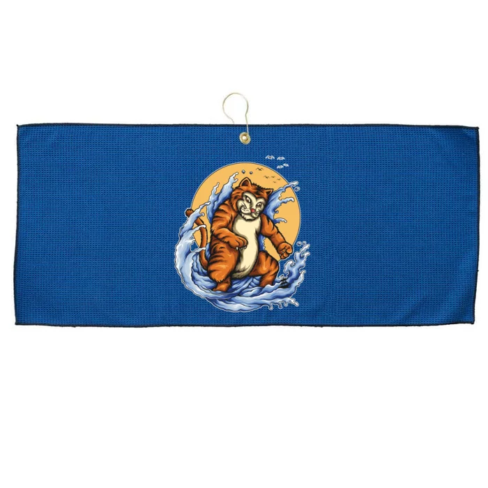 Catzilla Great Wave Large Microfiber Waffle Golf Towel