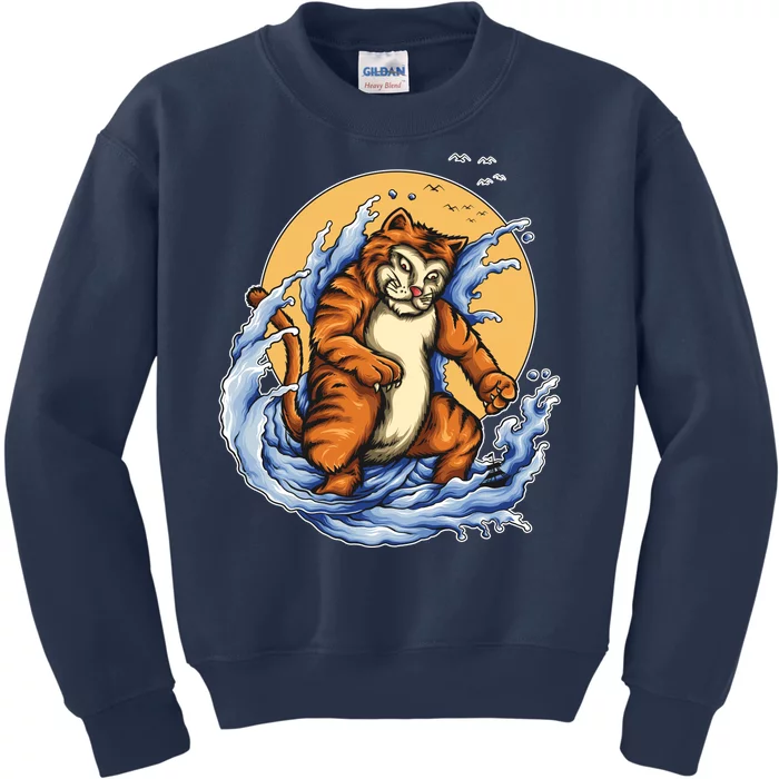 Catzilla Great Wave Kids Sweatshirt