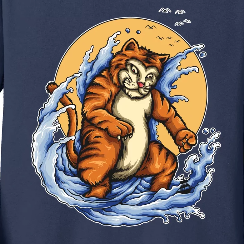 Catzilla Great Wave Kids Long Sleeve Shirt