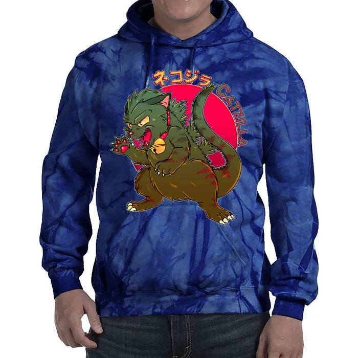 Catzilla Japanese Monster Movie Tie Dye Hoodie