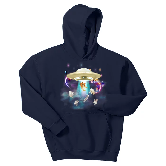 CAT ALIEN UFO Shirt For Women Cat Lover Funny Kids Hoodie