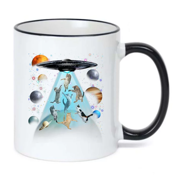 Cat Alien Ufo Space Cat Galaxy Cat Funny For Cat Dad Cat Mom Cat Lover Black Color Changing Mug