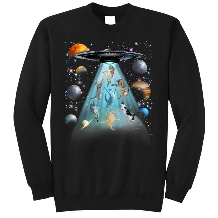 Cat Alien Ufo Space Cat Galaxy Cat Funny For Cat Dad Cat Mom Cat Lover Sweatshirt