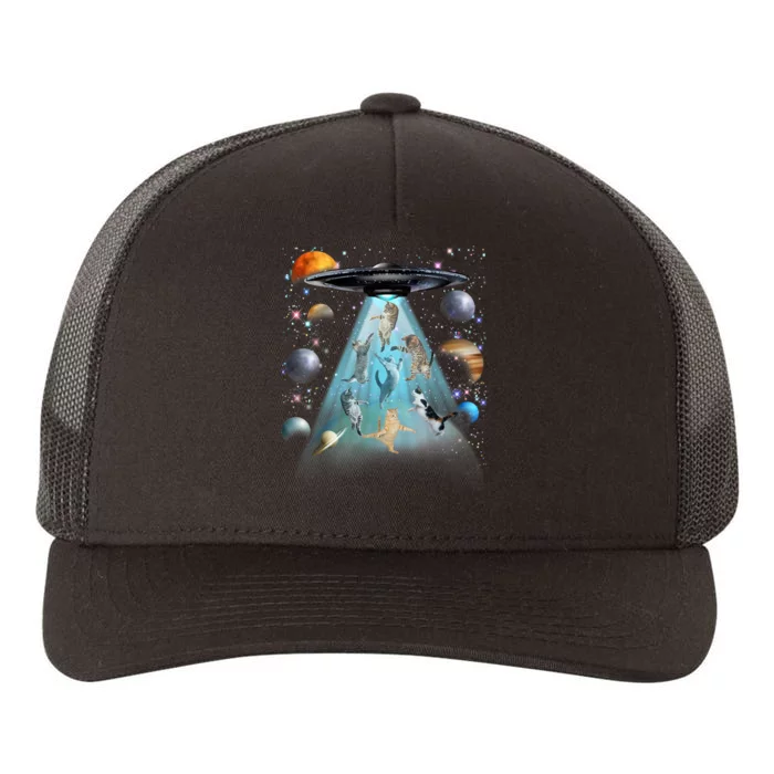 Cat Alien Ufo Gifts Space Cat Galaxy Cat Funny For Cat Dad Cat Mom Cat Lover Yupoong Adult 5-Panel Trucker Hat