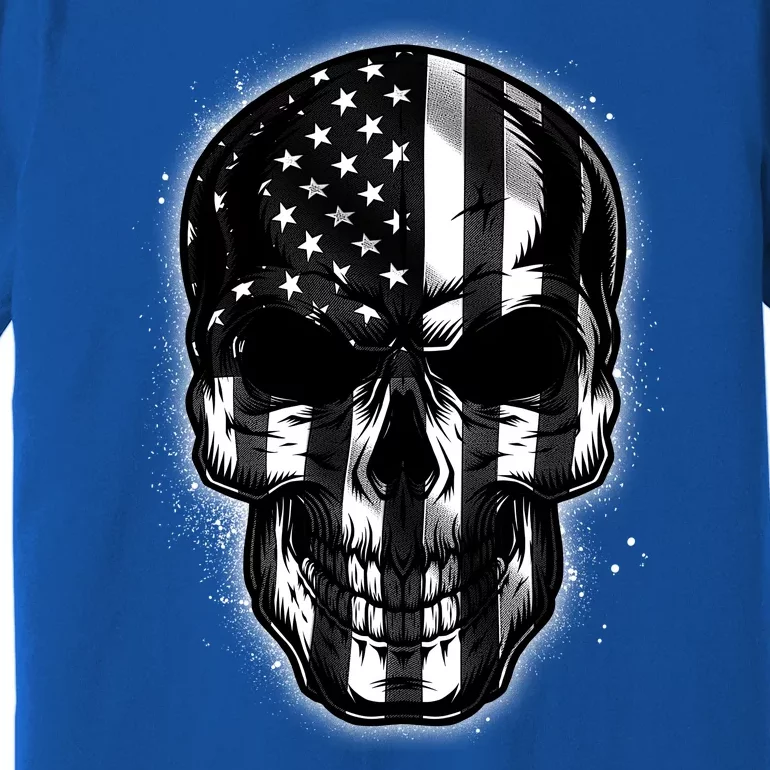 Cool American USA Flag Grunge Skull Premium T-Shirt