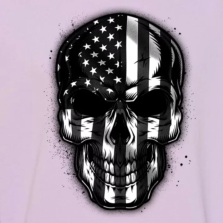 Cool American USA Flag Grunge Skull Garment-Dyed Sweatshirt