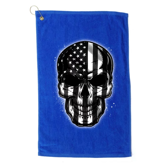 Cool American USA Flag Grunge Skull Platinum Collection Golf Towel