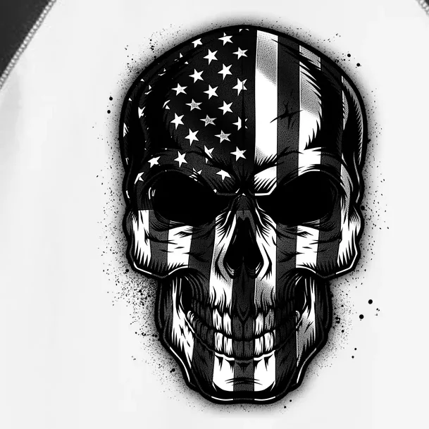 Cool American USA Flag Grunge Skull Toddler Fine Jersey T-Shirt