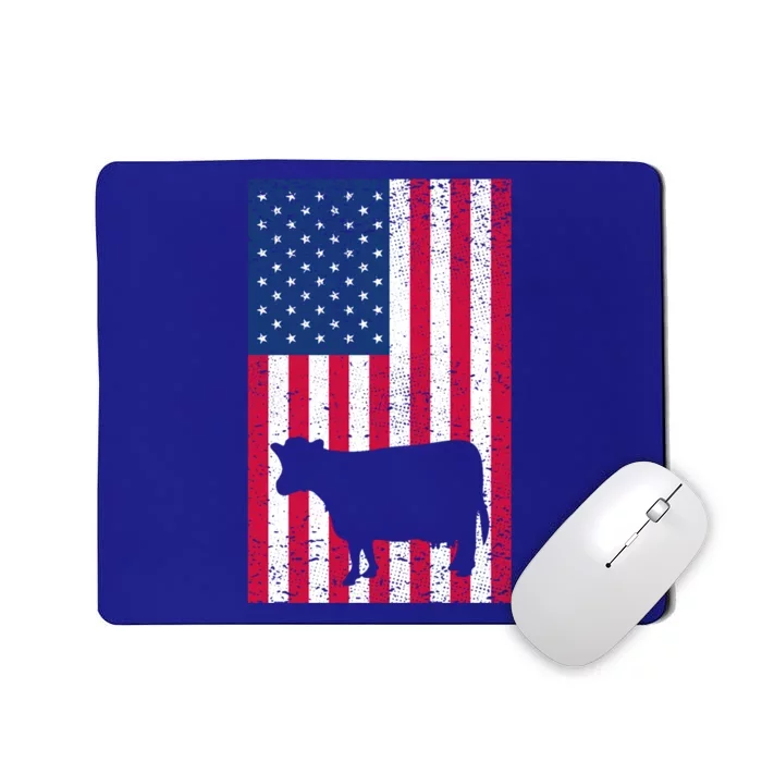 Cow American Usa Flag 4th Of July Farmer Gift Funny Gift Mousepad