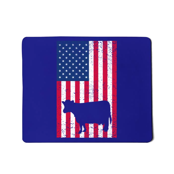 Cow American Usa Flag 4th Of July Farmer Gift Funny Gift Mousepad