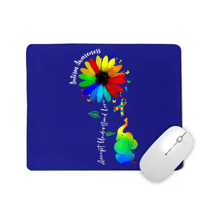 Cute Accept Understand Love Autism Awareness Sunflower Gift Mousepad