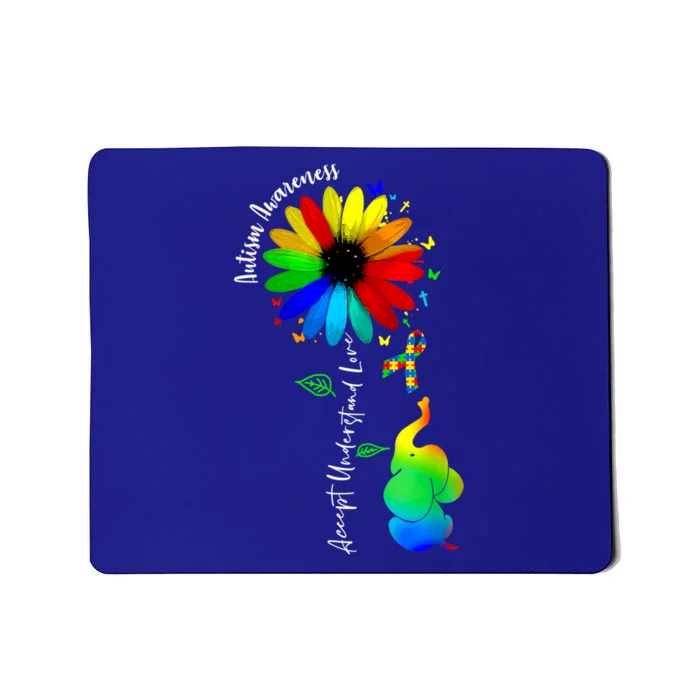 Cute Accept Understand Love Autism Awareness Sunflower Gift Mousepad