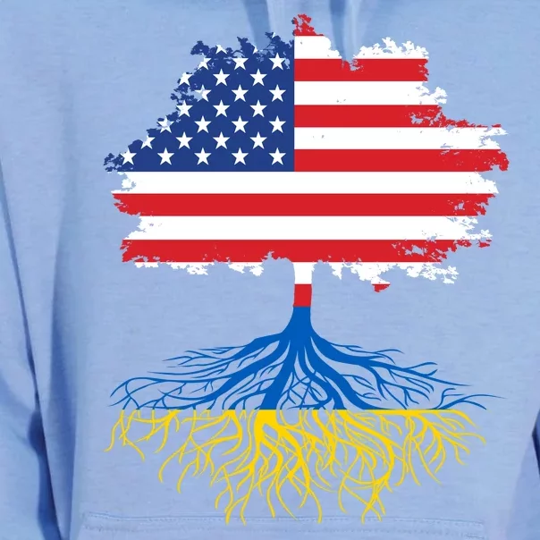 Cool American Ukrainian Roots I Stand With Ukraine USA Ukraine Flags Unisex Surf Hoodie