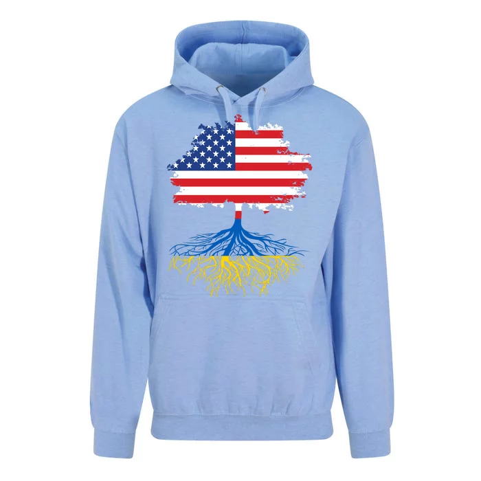 Cool American Ukrainian Roots I Stand With Ukraine USA Ukraine Flags Unisex Surf Hoodie