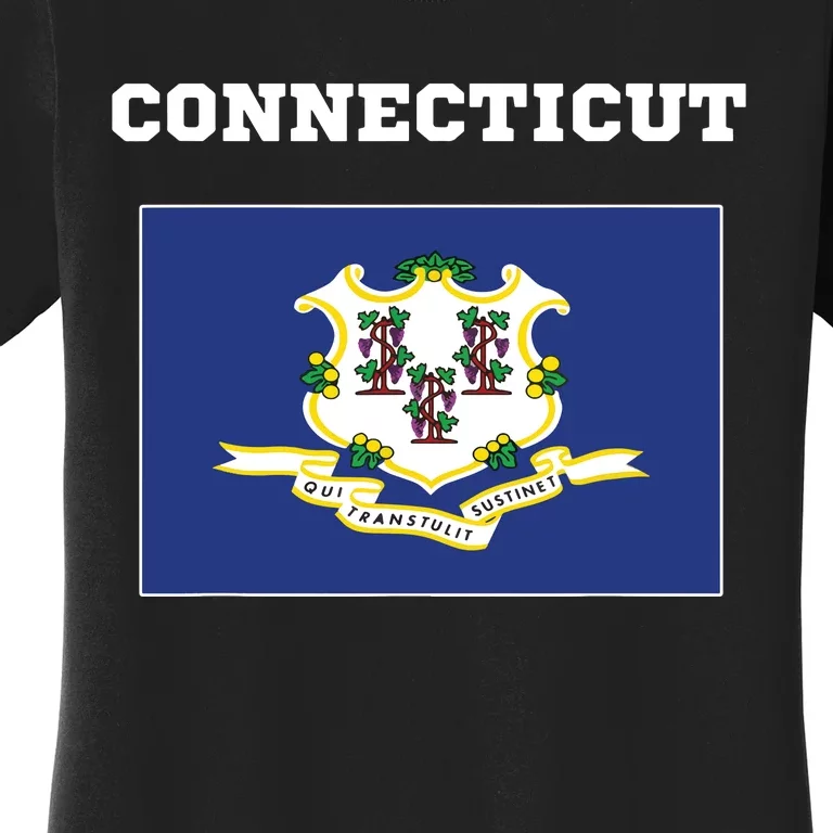 Connecticut American Usa Top Travel Flag Gift Women's T-Shirt