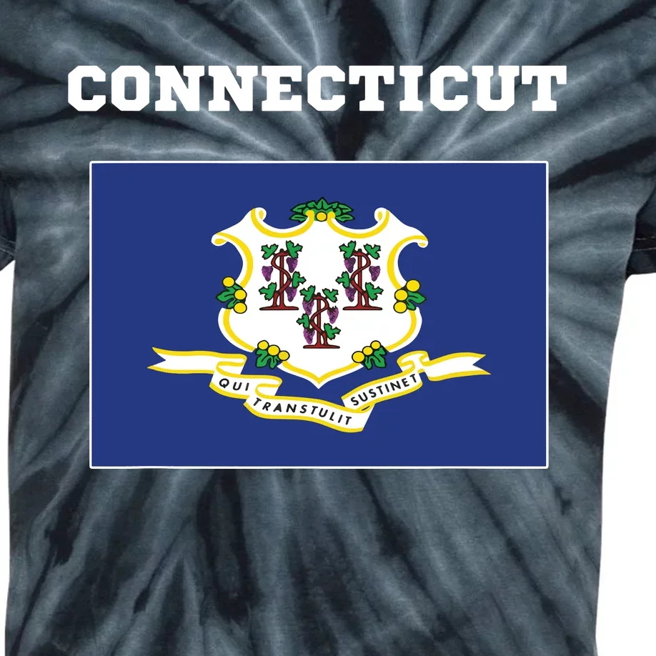 Connecticut American Usa Top Travel Flag Gift Kids Tie-Dye T-Shirt