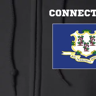 Connecticut American Usa Top Travel Flag Gift Full Zip Hoodie