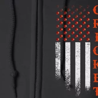 Cricket Apparel US Flag Retro Cricket Player American Flag Full Zip Hoodie