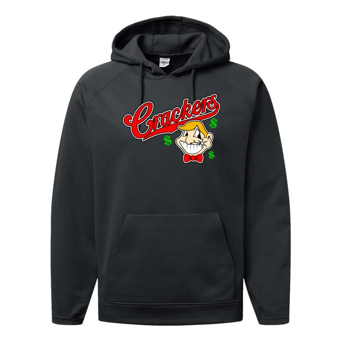 Caucasians Crackers Baseball Money Logo Performance Fleece Hoodie