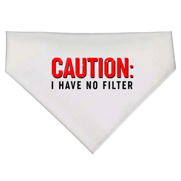 Caution I Have No Filter USA-Made Doggie Bandana