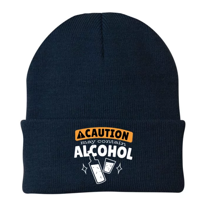 Caution May Contain Alcohol Knit Cap Winter Beanie