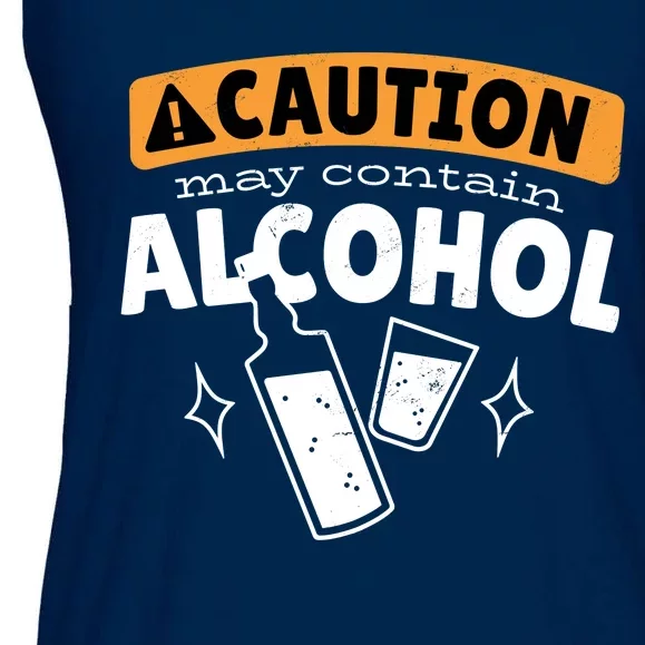 Caution May Contain Alcohol Ladies Essential Flowy Tank