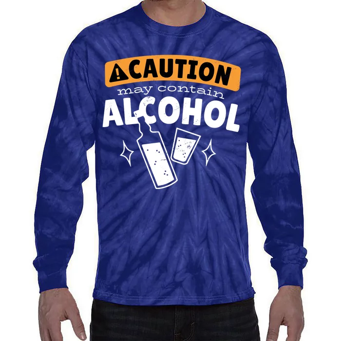 Caution May Contain Alcohol Tie-Dye Long Sleeve Shirt