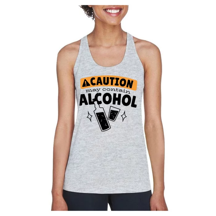 Caution May Contain Alcohol Women's Racerback Tank