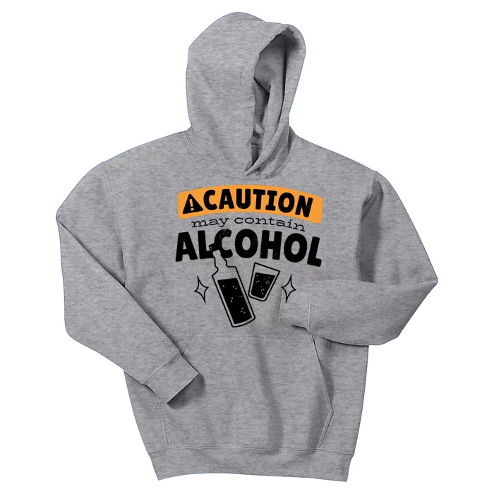 Caution May Contain Alcohol Kids Hoodie