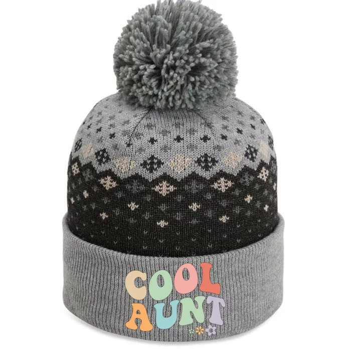 Cool Aunt Vintage Floral Design To Auntie From Niece Gift The Baniff Cuffed Pom Beanie