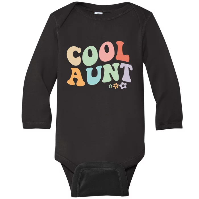 Cool Aunt Vintage Floral Design To Auntie From Niece Baby Long Sleeve Bodysuit