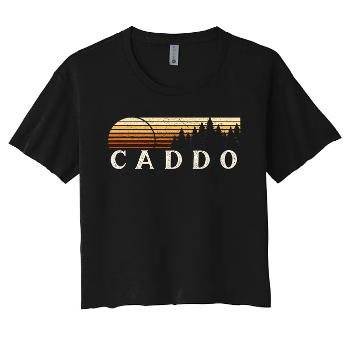 Caddo Al Vintage Evergreen Sunset Eighties Retro Women's Crop Top Tee