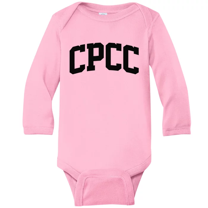 Cpcc Arch Vintage Retro College Athletic Sports Baby Long Sleeve Bodysuit