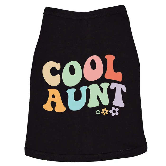 Cool Aunt vintage floral design to auntie from niece Doggie Tank