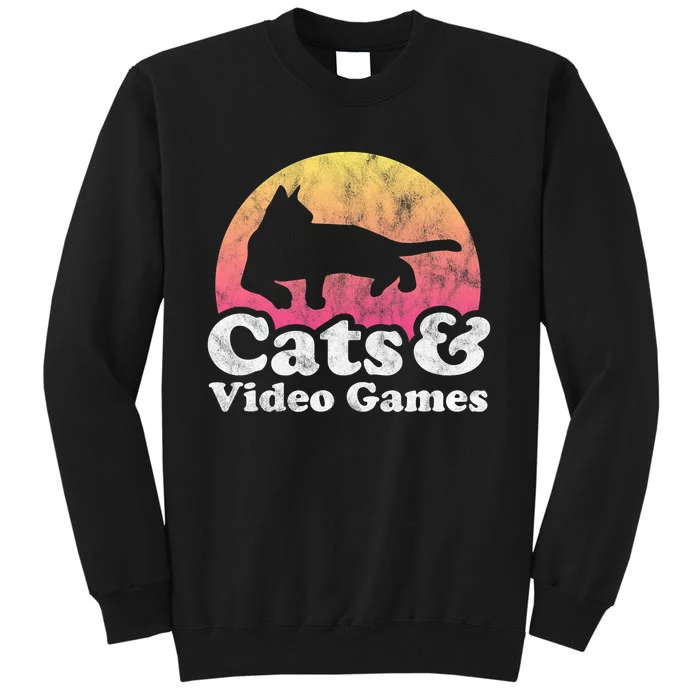 Cats And Video Games Cat And Video Game Gift Tall Sweatshirt