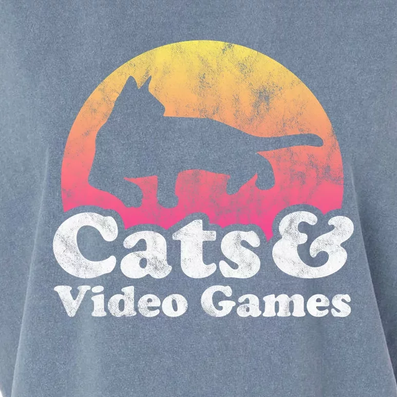 Cats And Video Games Cat And Video Game Gift Garment-Dyed Women's Muscle Tee