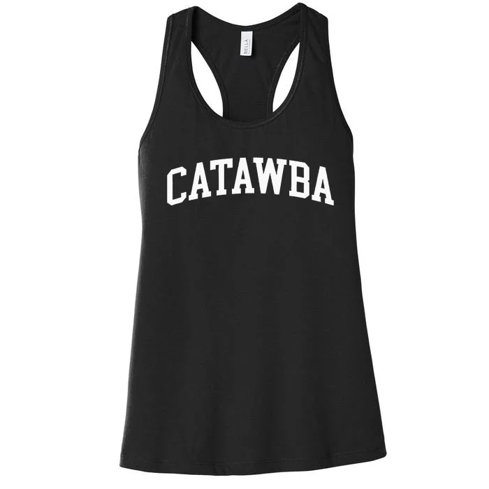 Catawba Arch Vintage Retro College Athletic Sports Women's Racerback Tank