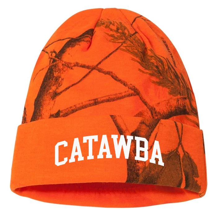 Catawba Arch Vintage Retro College Athletic Sports Kati - 12in Camo Beanie