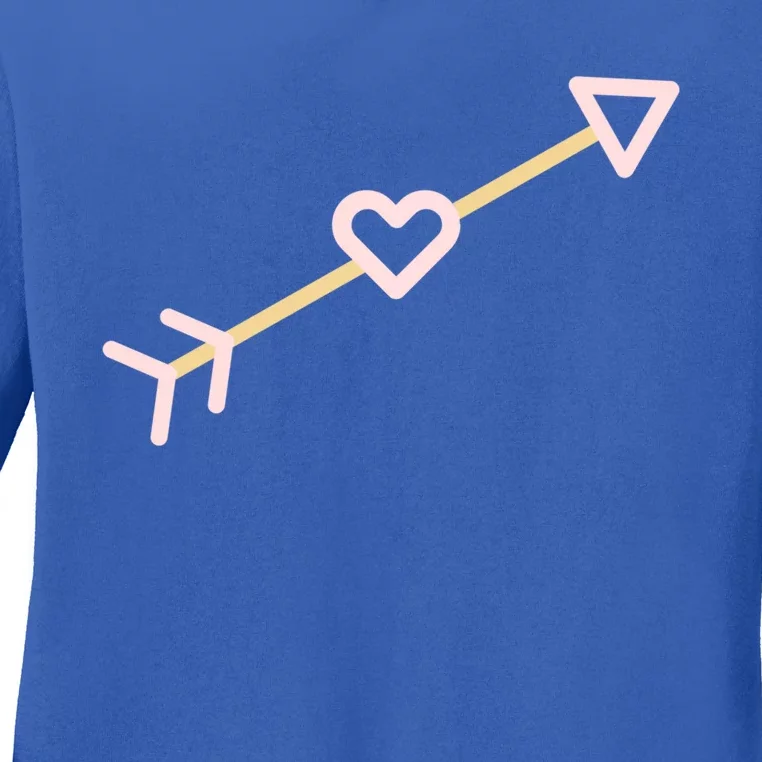 Cupid's Arrow Valentine's Day Be Mine Heart Arrow Gift Ladies Long Sleeve Shirt