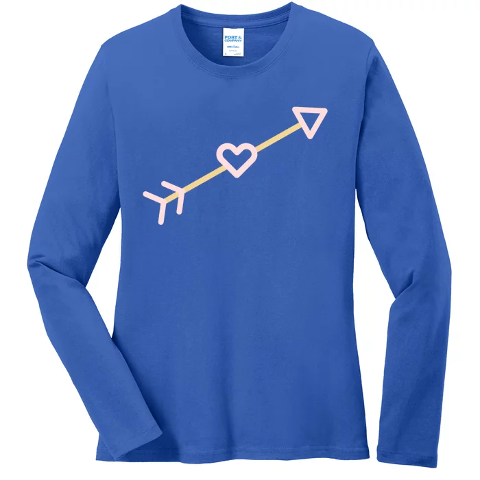 Cupid's Arrow Valentine's Day Be Mine Heart Arrow Gift Ladies Long Sleeve Shirt