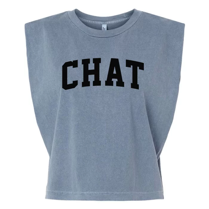 Chat Arch Vintage College Athletic Sport Garment-Dyed Women's Muscle Tee