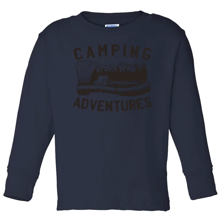 Camping Adventures Vintage Toddler Long Sleeve Shirt