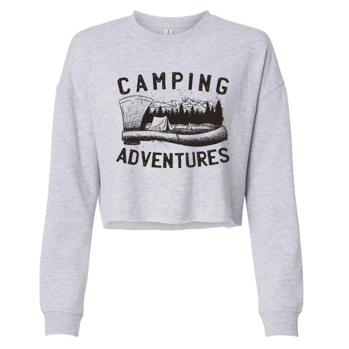 Camping Adventures Vintage Cropped Pullover Crew