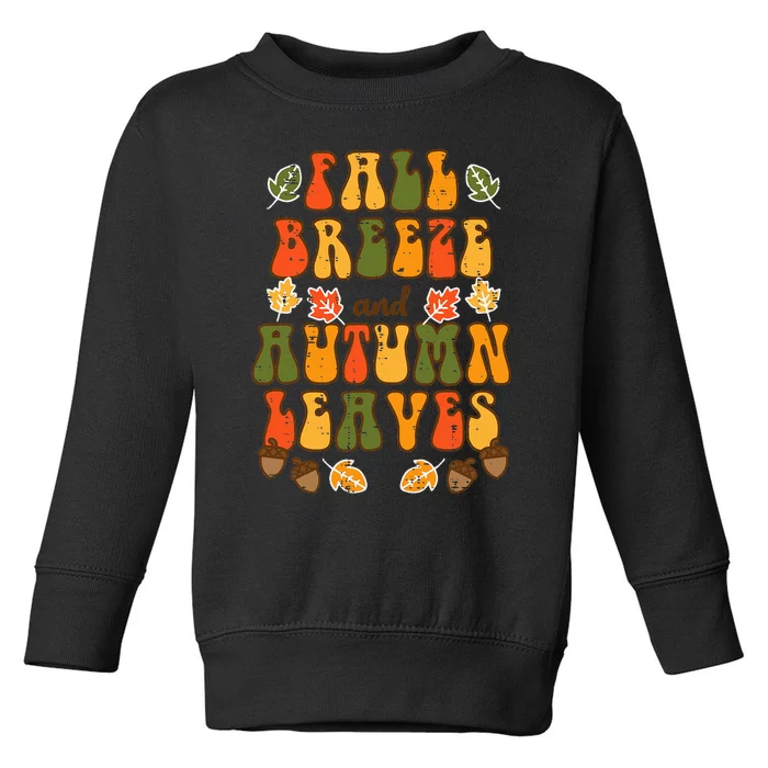 Cozy Autumn Vibes Harvest Season Celebration Toddler Sweatshirt