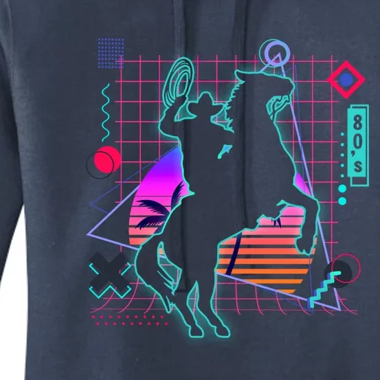 Cow Aesthetic Vaporwave 80s Style Horse Riding Lover Gift Women's Pullover Hoodie