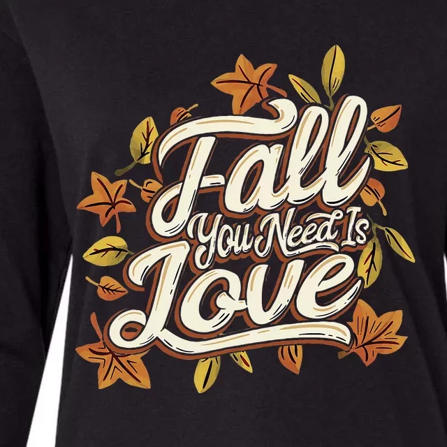 Cozy Autumn Vibes Lovethemed Thanksgiving Womens Cotton Relaxed Long Sleeve T-Shirt