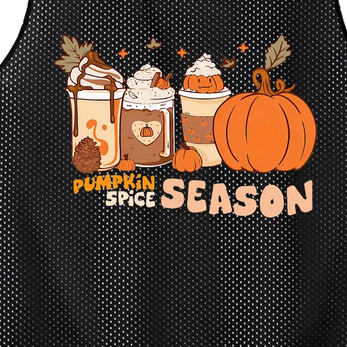 Cozy Autumn Vibes Pumpkin Spice Season Thanksgiving Day Mesh Reversible Basketball Jersey Tank