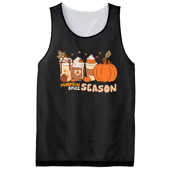 Cozy Autumn Vibes Pumpkin Spice Season Thanksgiving Day Mesh Reversible Basketball Jersey Tank