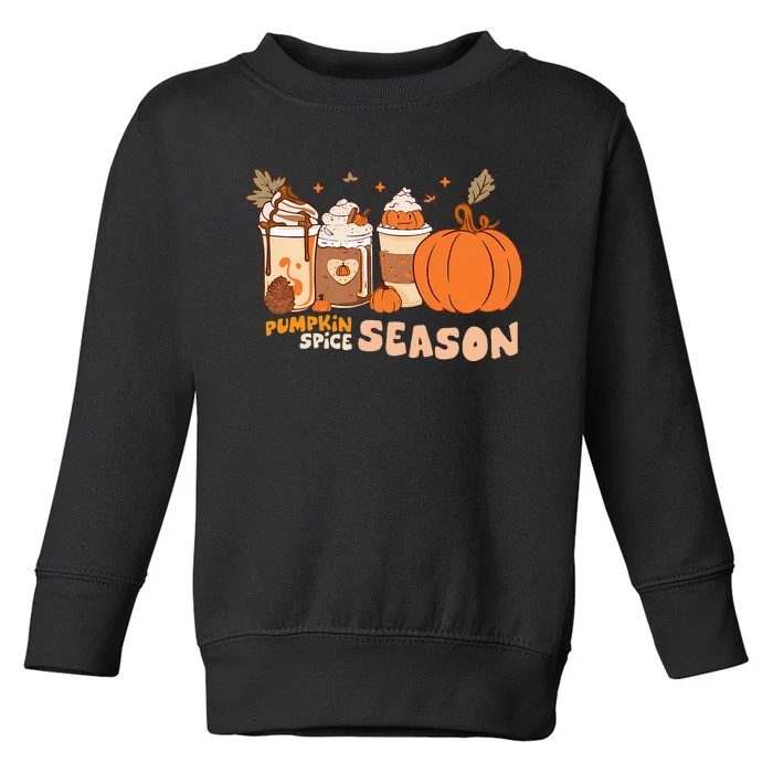 Cozy Autumn Vibes Pumpkin Spice Season Thanksgiving Day Toddler Sweatshirt