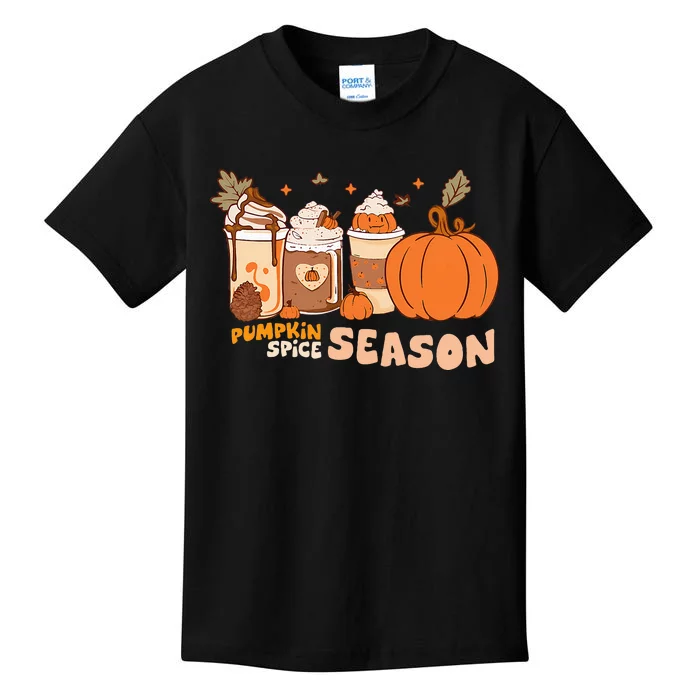 Cozy Autumn Vibes Pumpkin Spice Season Thanksgiving Day Kids T-Shirt